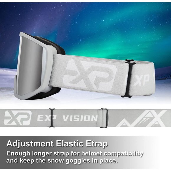 Women OTG Grey Frame Silver Anti Fog UV Protection Snowboard Goggles - Picture 5 of 7